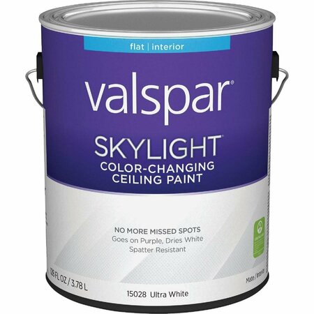 VALSPAR Color Changing Latex Flat Ceiling Paint, White, 1 Gal. 028.0015028.007